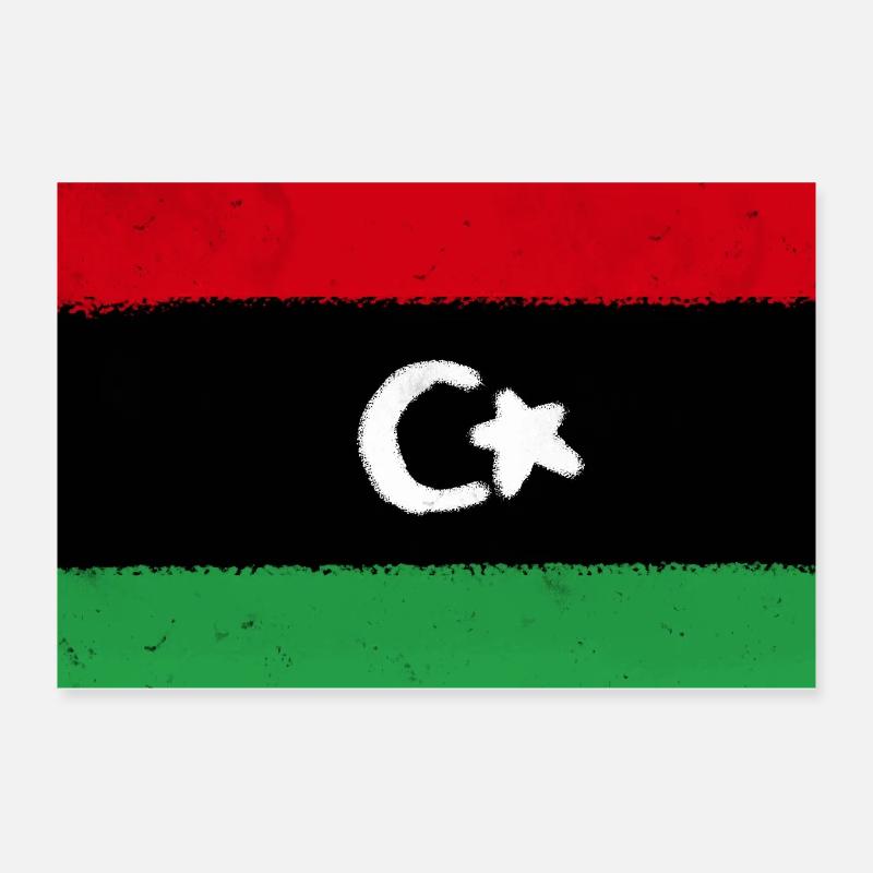 Flagge von Libyen - Poster 30x20 cm - Weiß