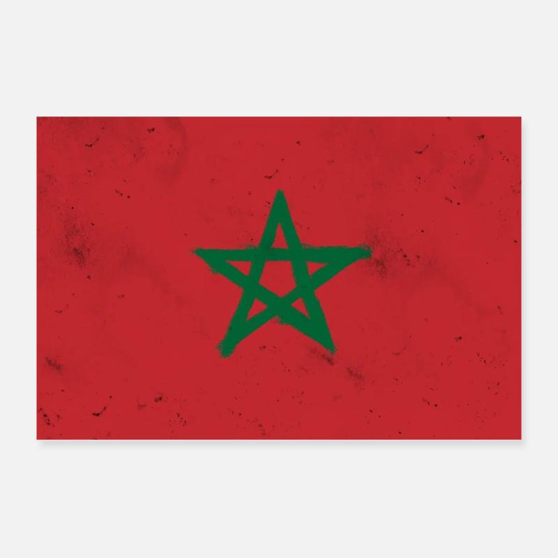 Drapeau du Maroc Poster 30 x 20 cm