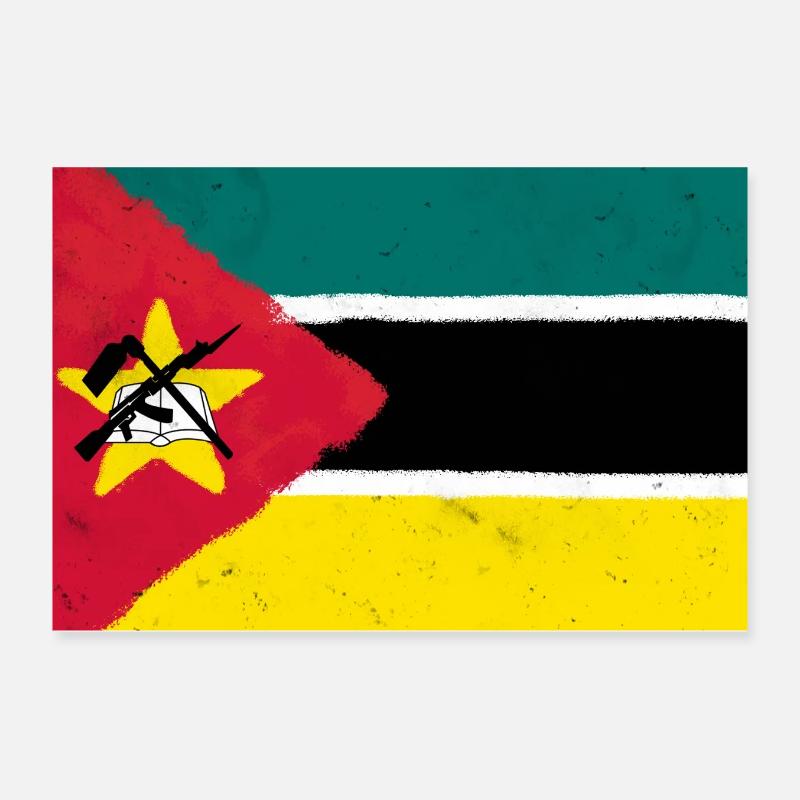 Drapeau du Mozambique Poster 30 x 20 cm