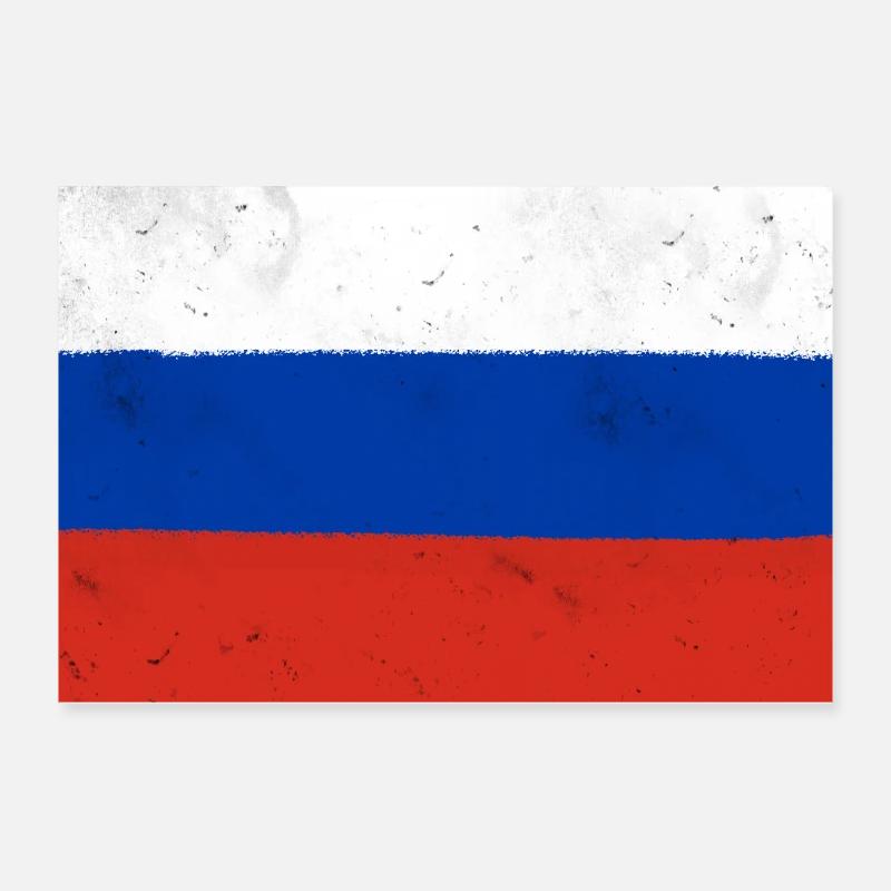 Drapeau de la Russie Poster 30 x 20 cm