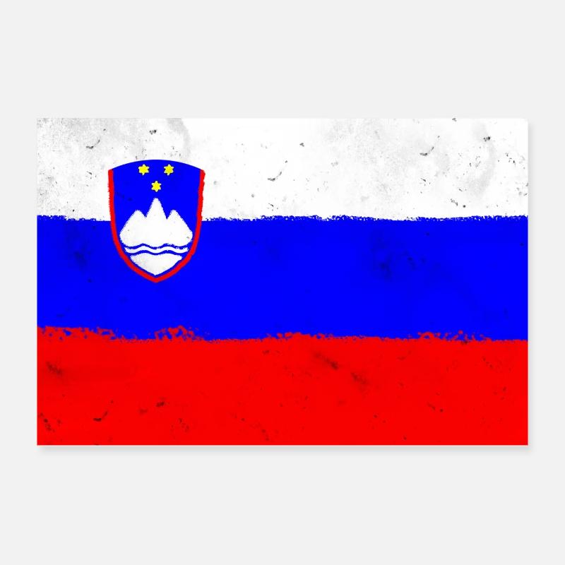 Drapeau de la Slovénie Poster 30 x 20 cm