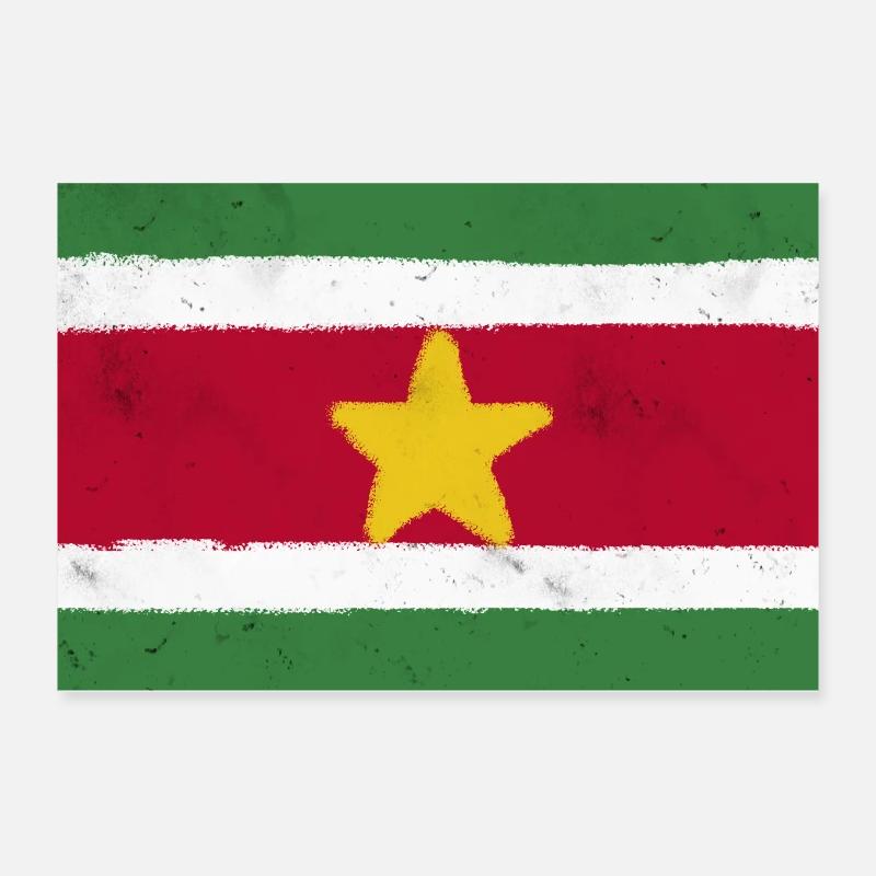 Drapeau du Suriname Poster 30 x 20 cm