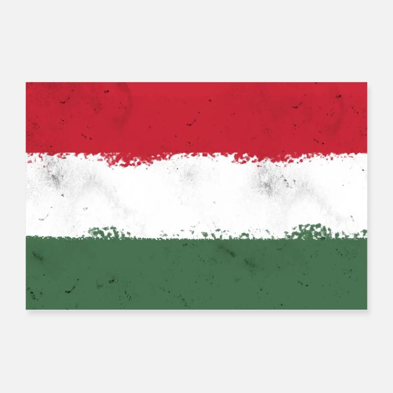 Drapeau de la Hongrie Poster 30 x 20 cm