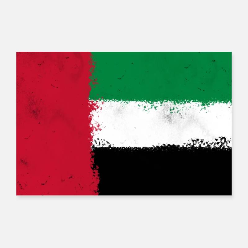 Drapeau des Émirats Arabes Unis Poster 30 x 20 cm
