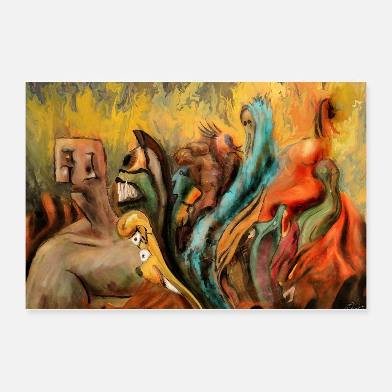 Surréaliste Psycho Disco Fantasy Créature Artwork Poster 30 x 20 cm