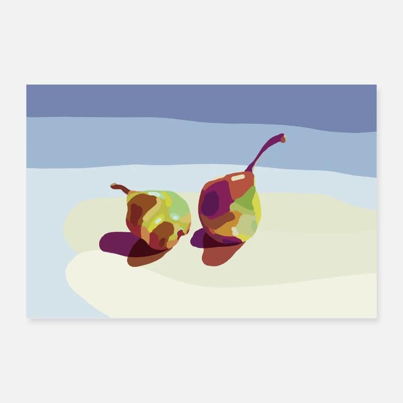 Abstrakte Birnen am Strand Poster 30x20 cm