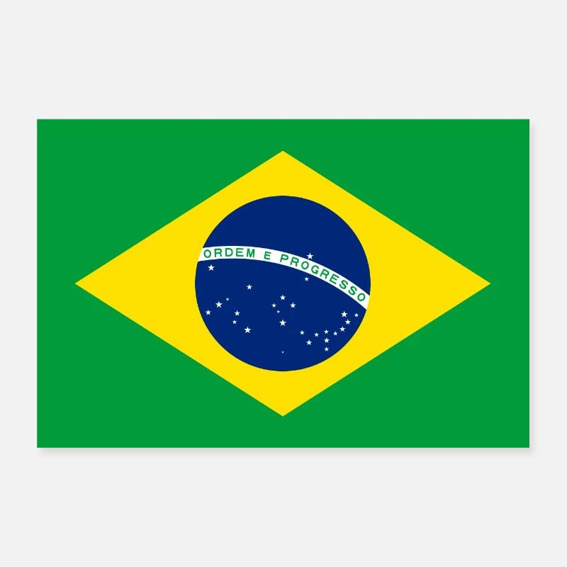 Brazil flag Poster 12" x 8" (30x20 cm)