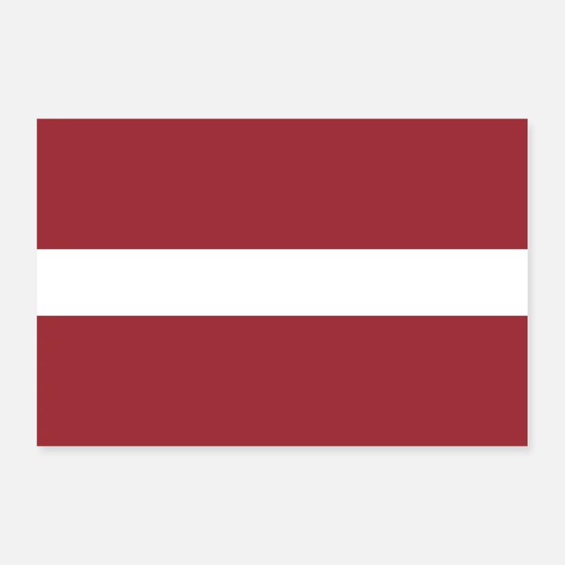 Lettonie Drapeau Poster 30 x 20 cm