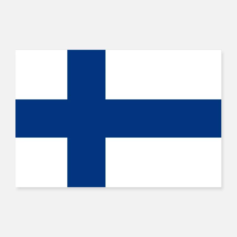 Drapeau de la Finlande Poster 30 x 20 cm