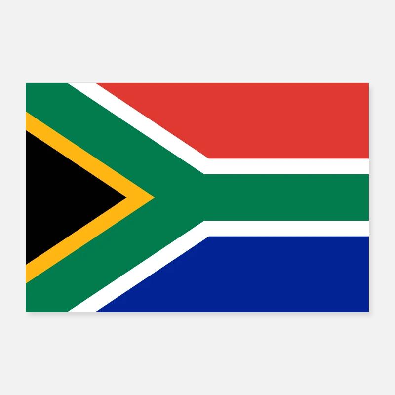 Afrique du Sud drapeau - Poster 30 x 20 cm - blanc