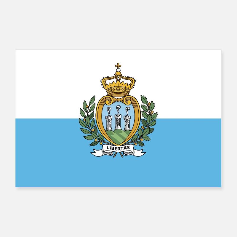 San Marino flag Poster 12" x 8" (30x20 cm)