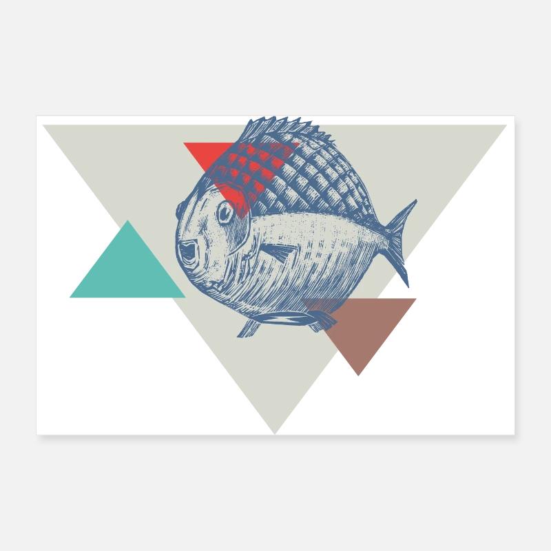 Fish triangle design Poster 12" x 8" (30x20 cm)