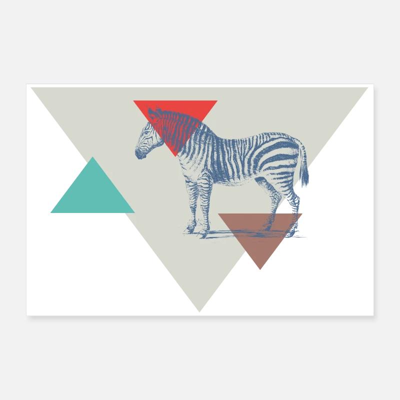 Zebra trekant design Poster 30x20 cm