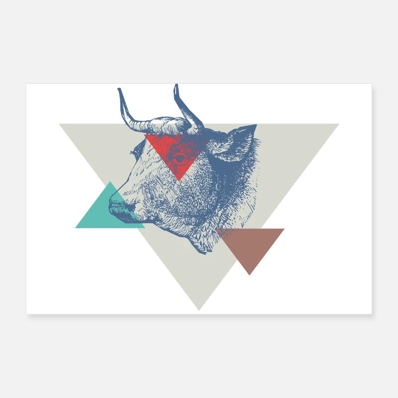 Conception de triangle de vache Poster 30 x 20 cm