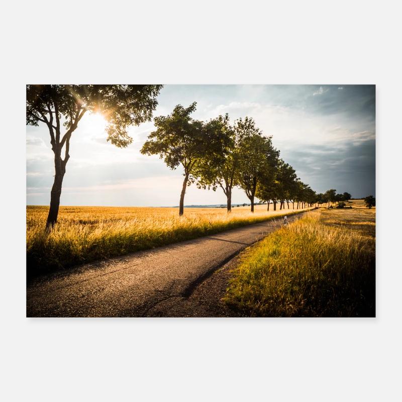 Coucher de soleil dans les champs Poster 30 x 20 cm