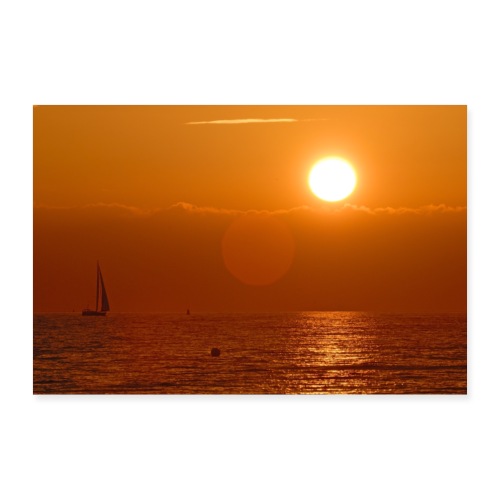 Segelboot im Sonnenuntergang - Poster 30x20 cm