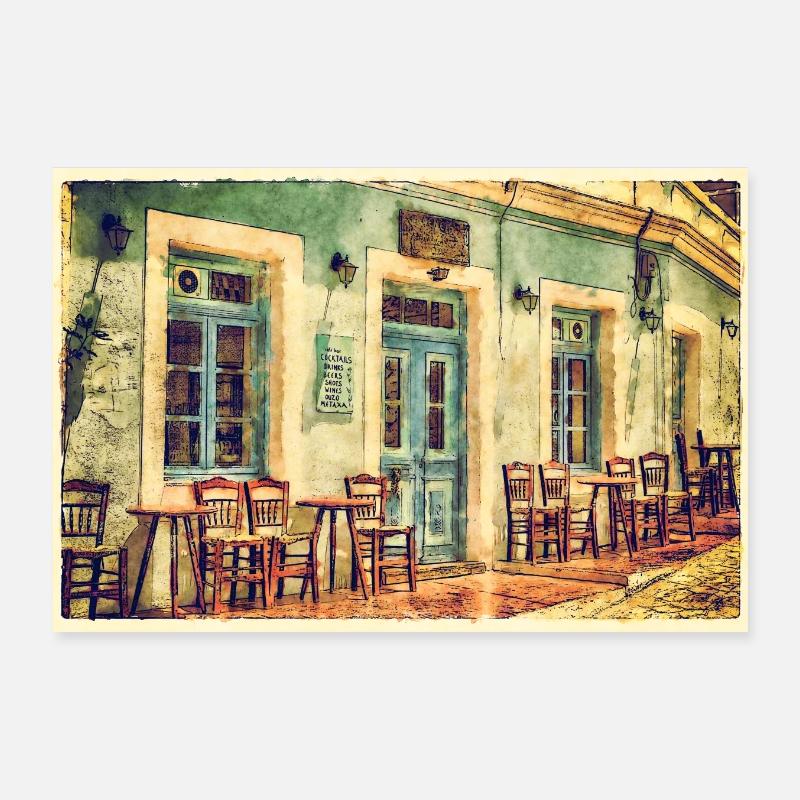 Grèce - Poster 30 x 20 cm - blanc