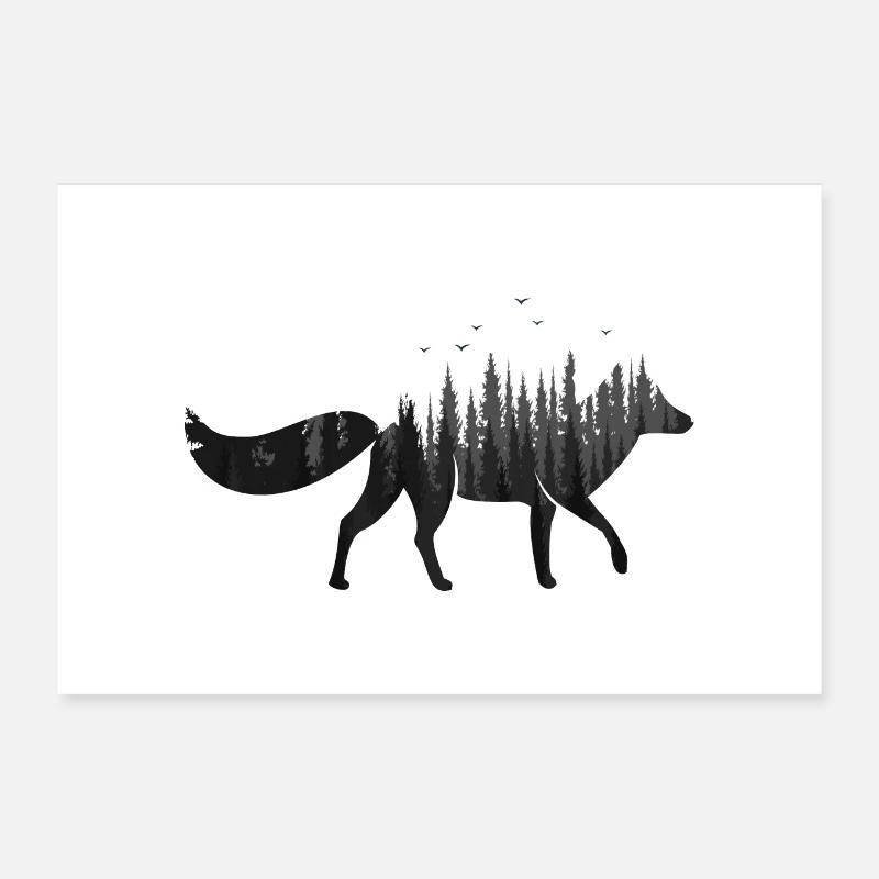 Fuchs im Wald Poster 30x20 cm