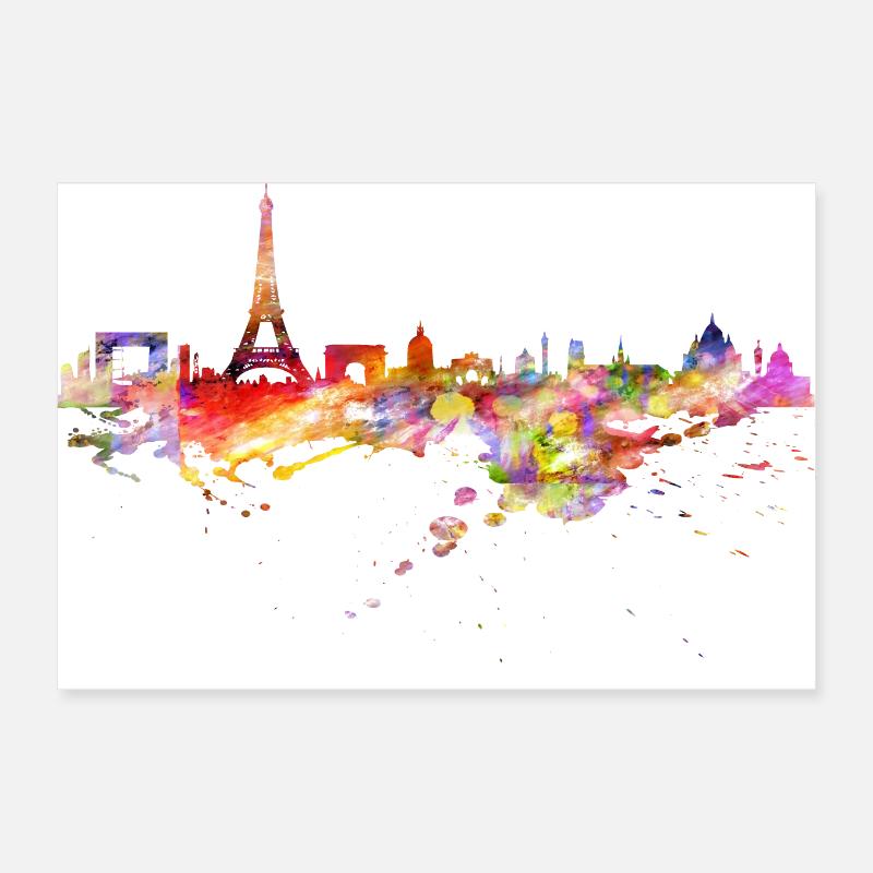 Paris Skyline Poster 12" x 8" (30x20 cm)