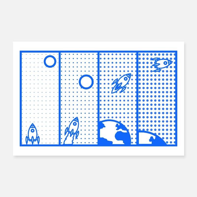 Dotty Rocket Take Off Poster 12" x 8" (30x20 cm)