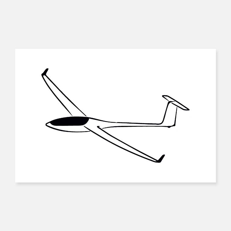 Pilote de planeur Poster 30 x 20 cm