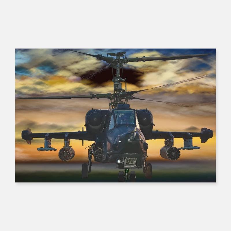 helicopter Poster 12" x 8" (30x20 cm)
