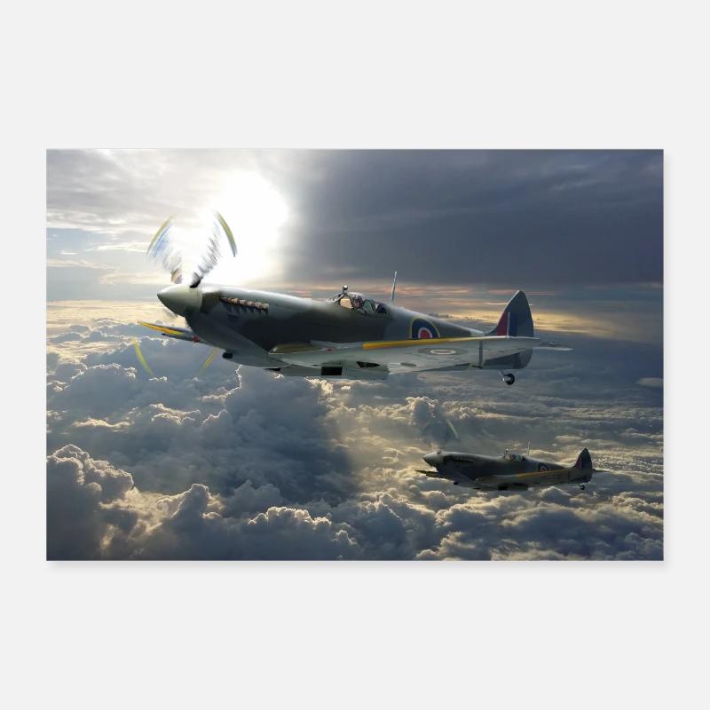 Spitfire Poster 12" x 8" (30x20 cm)