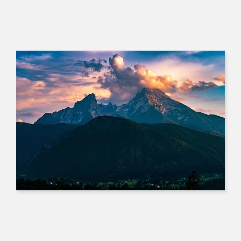 King Watzmann - Poster 12" x 8" (30x20 cm) - white