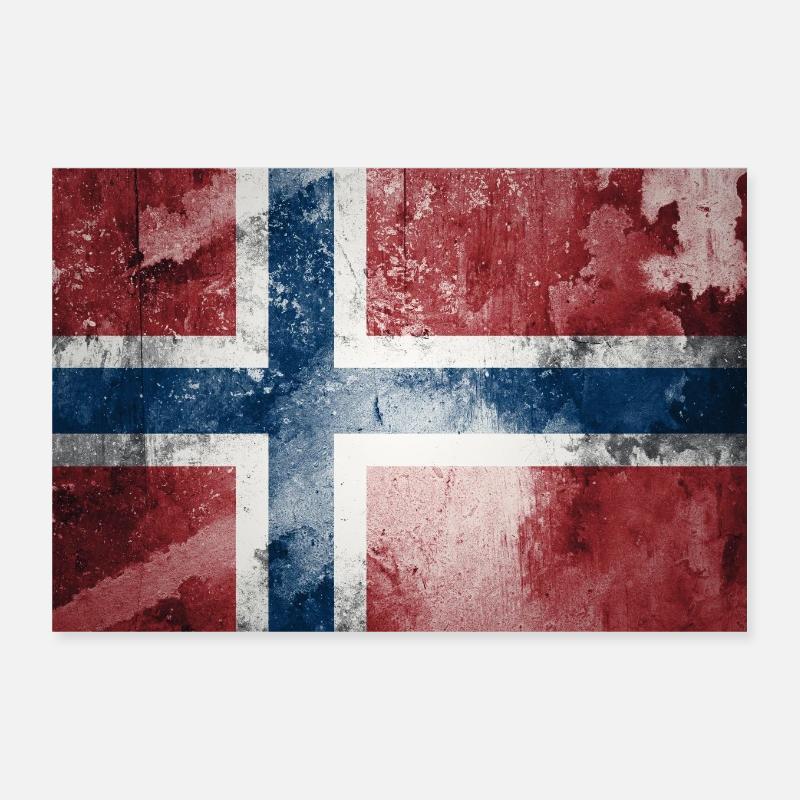 Norway flag Poster 12" x 8" (30x20 cm)