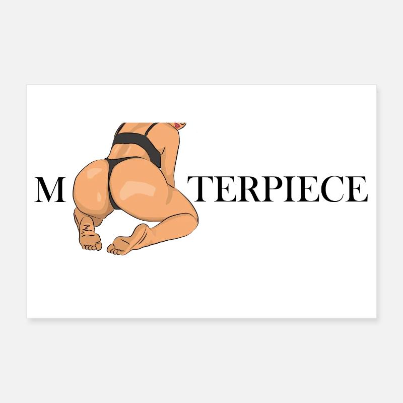 mASSterpiece Masterpiece pun sexy comic drawing Poster 30x20 cm
