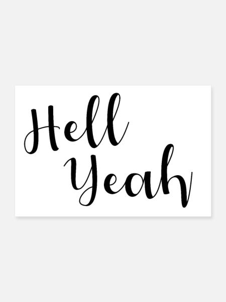 Hell Yeah Lettering - Poster 30x20 cm - Weiß - Vorne