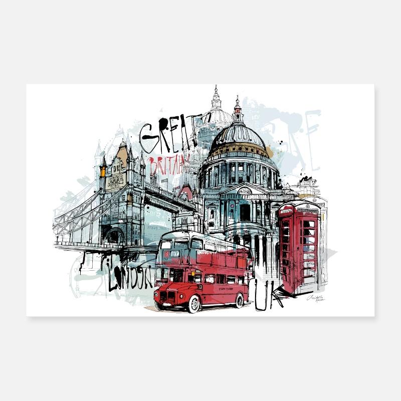 Collage de Londres Poster 30 x 20 cm