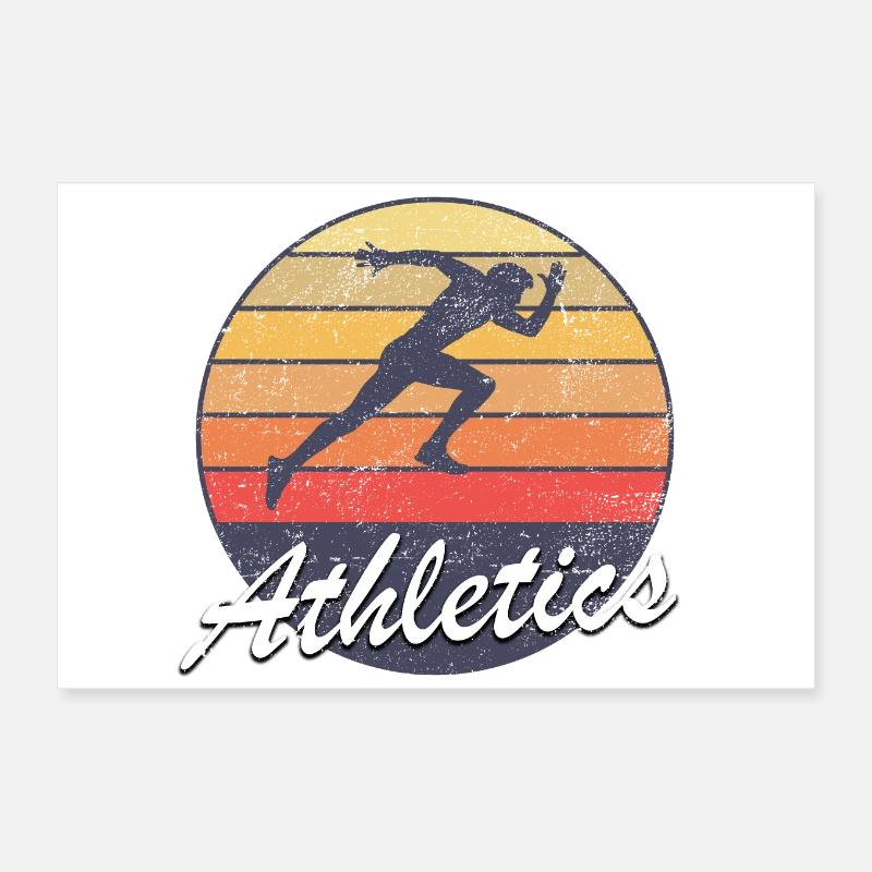 Sunset Athletics Track and field at sunset Poster 12" x 8" (30x20 cm)