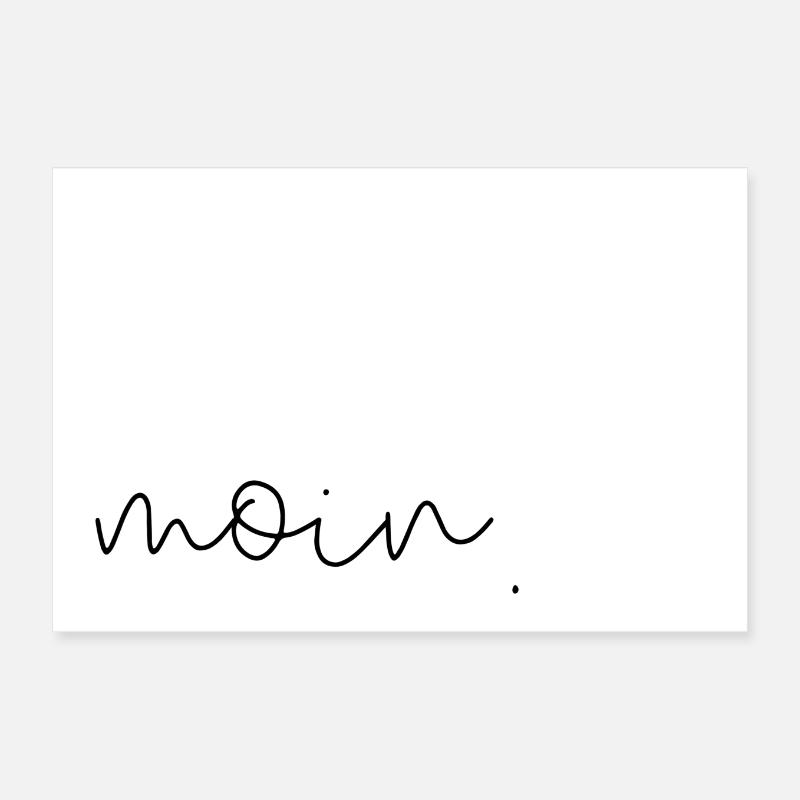 moin gruß norddeutsch hallo tschüss Poster quer - Poster 30x20 cm - Weiß