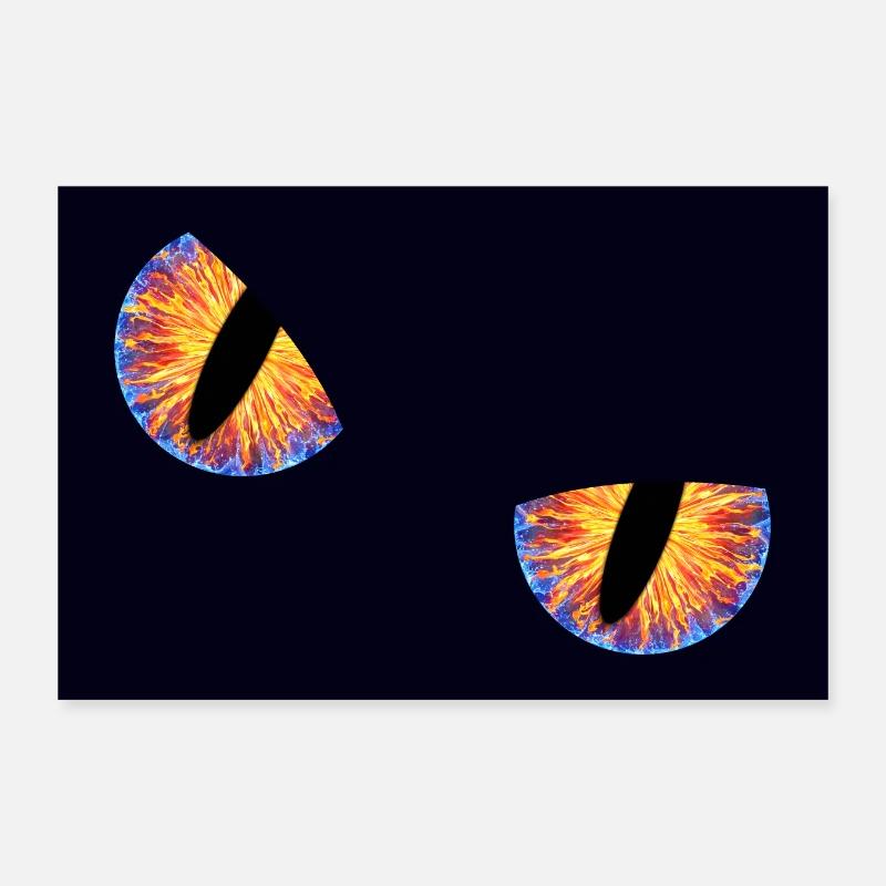 Yeux de dragon frontal - affiche ou autocollant Poster 30 x 20 cm
