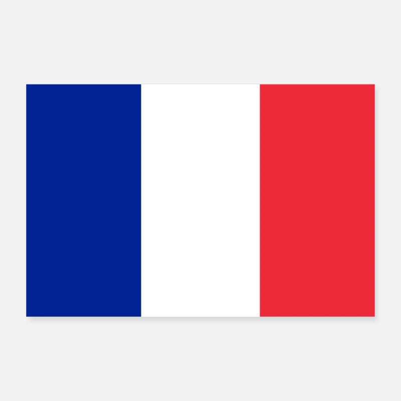 drapeau autocollant du drapeau de la France - Poster 30 x 20 cm - blanc