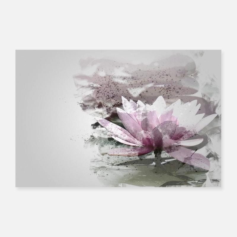 Water lily abstract Poster 12" x 8" (30x20 cm)