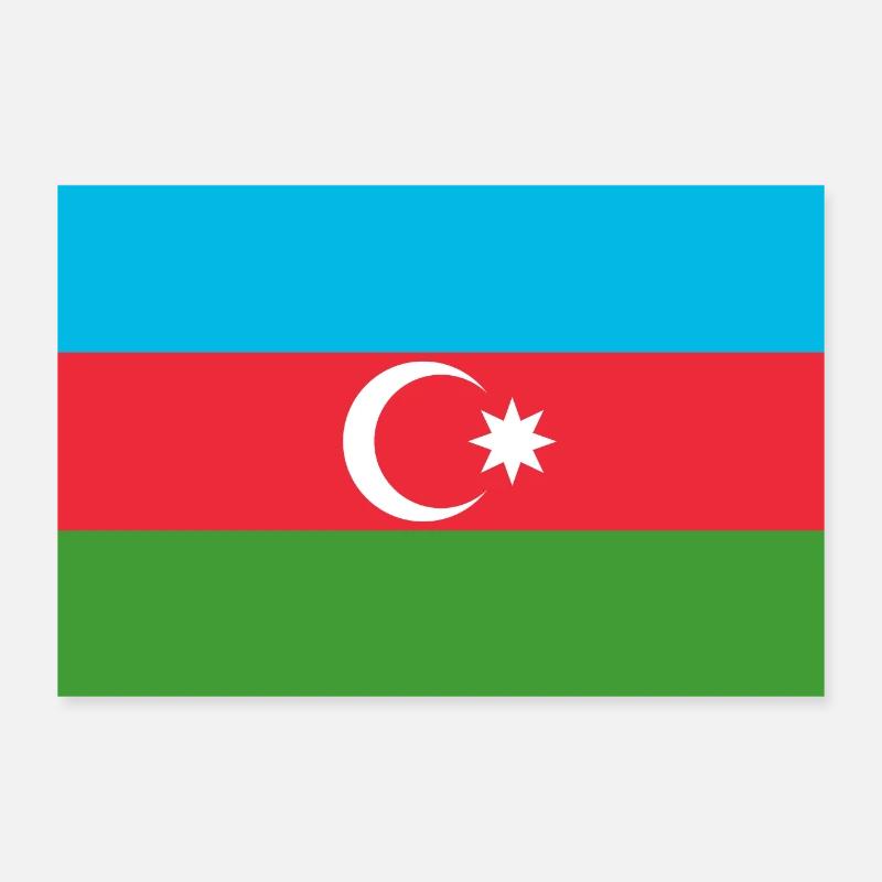 conception de l'affiche drapeau du drapeau de l'Azerbaïdjan Fahne Poster 30 x 20 cm