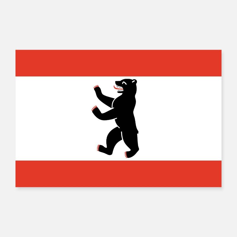 Berlin flag flag Poster 12" x 8" (30x20 cm)