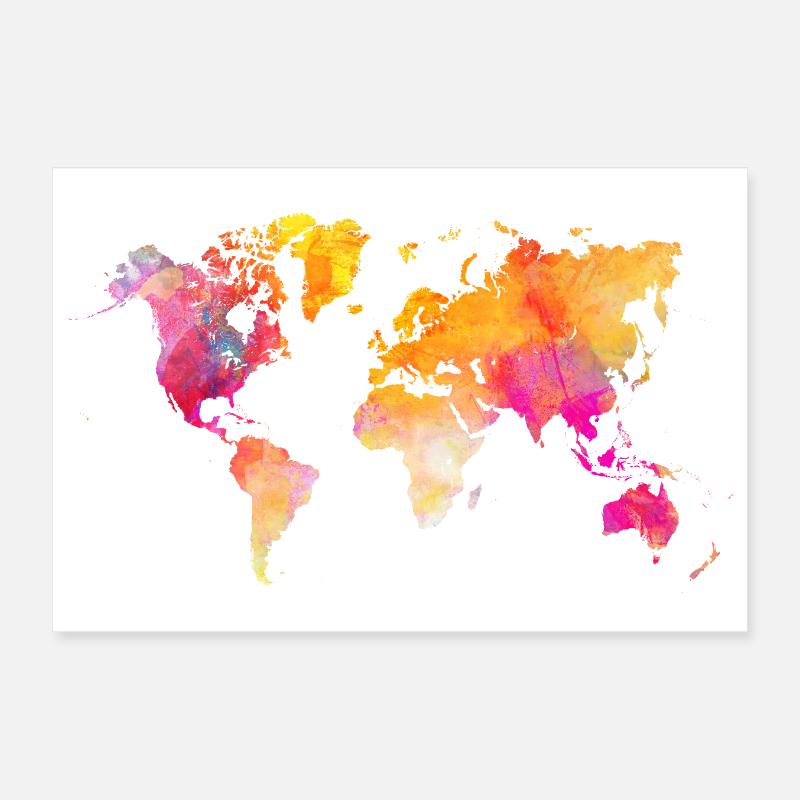 carte du monde Poster 30 x 20 cm