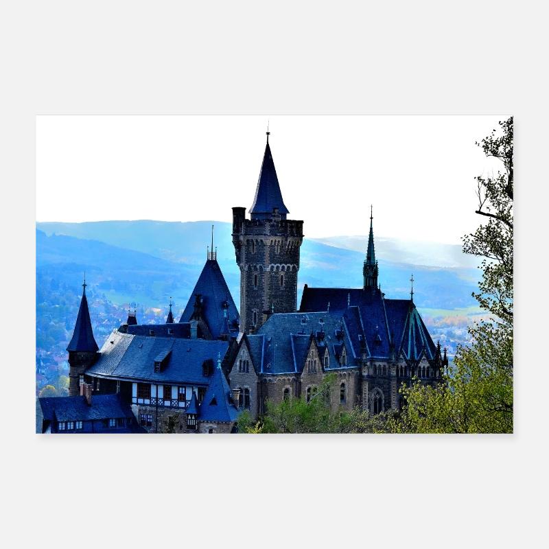 Wernigerode Castle - Poster 12" x 8" (30x20 cm) - white