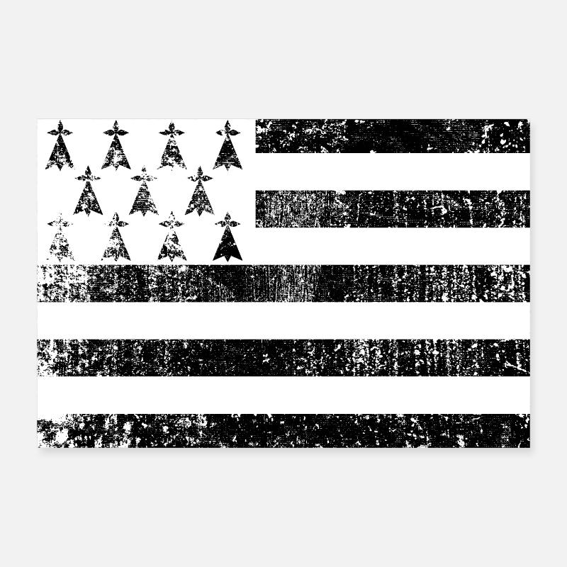 Drapeau Bretons Bretons Vintage Poster 30 x 20 cm