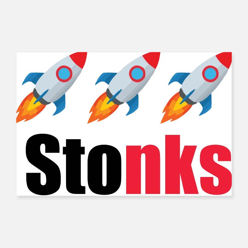 Stonks Poster 12" x 8" (30x20 cm)