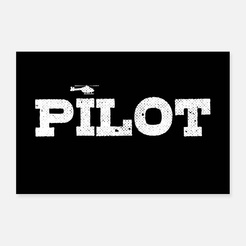 Pilotenschein Hubschrauber Pilot Helikopter Heli Poster 30x20 cm