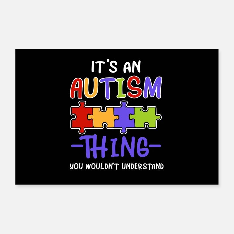 Autisme Puzzle Conscience Asperger Autiste TDAH Poster 30 x 20 cm