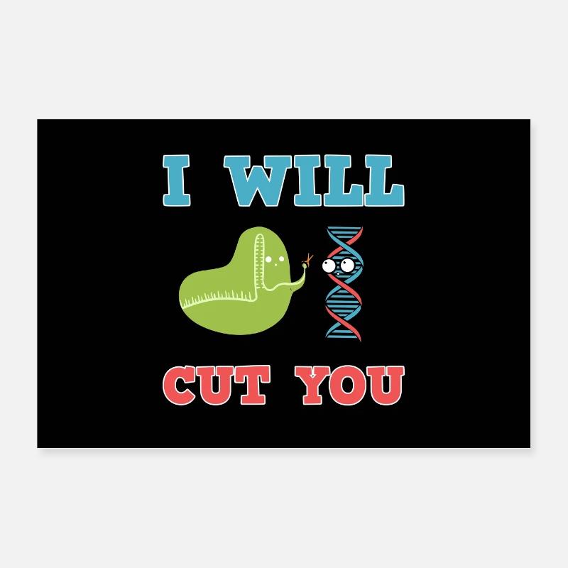 I Will Cut You Crispr Graffiti Gene Science Gift Poster 12" x 8" (30x20 cm)