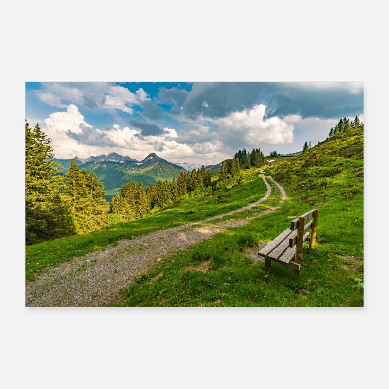 Sentier de randonnée dans le Vorarlberg Poster 30 x 20 cm