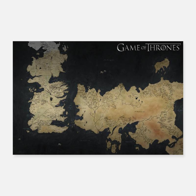 Game Of Thrones Westeros Carte Map Poster 30 x 20 cm