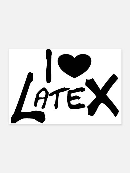 Ik hou van Latex Fetish - Poster 30x20 cm - wit - Voor