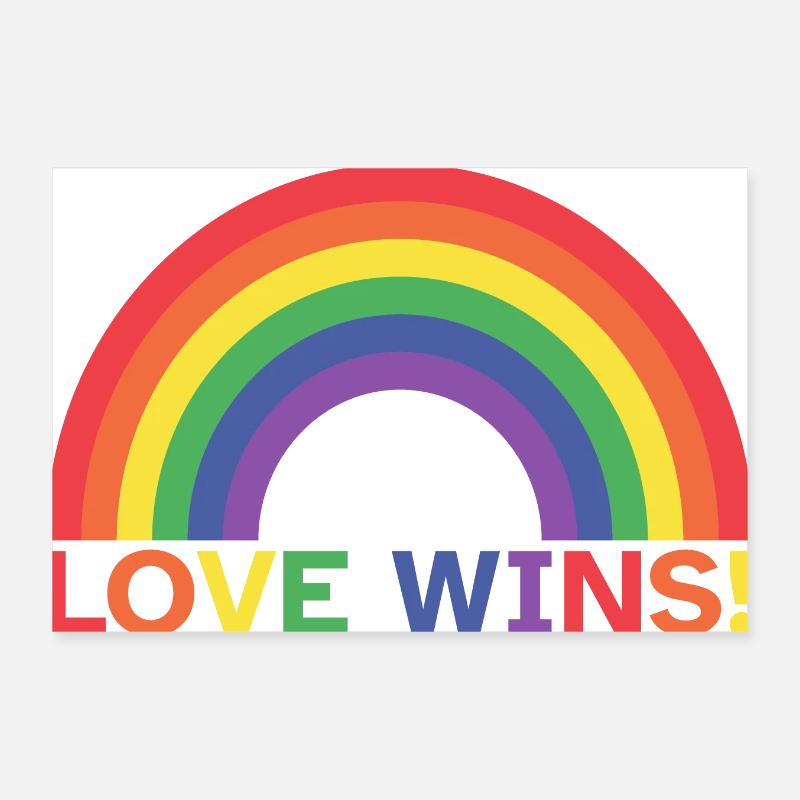 Liebe Gewinnt | Regenbogen | LGBT Poster 30x20 cm